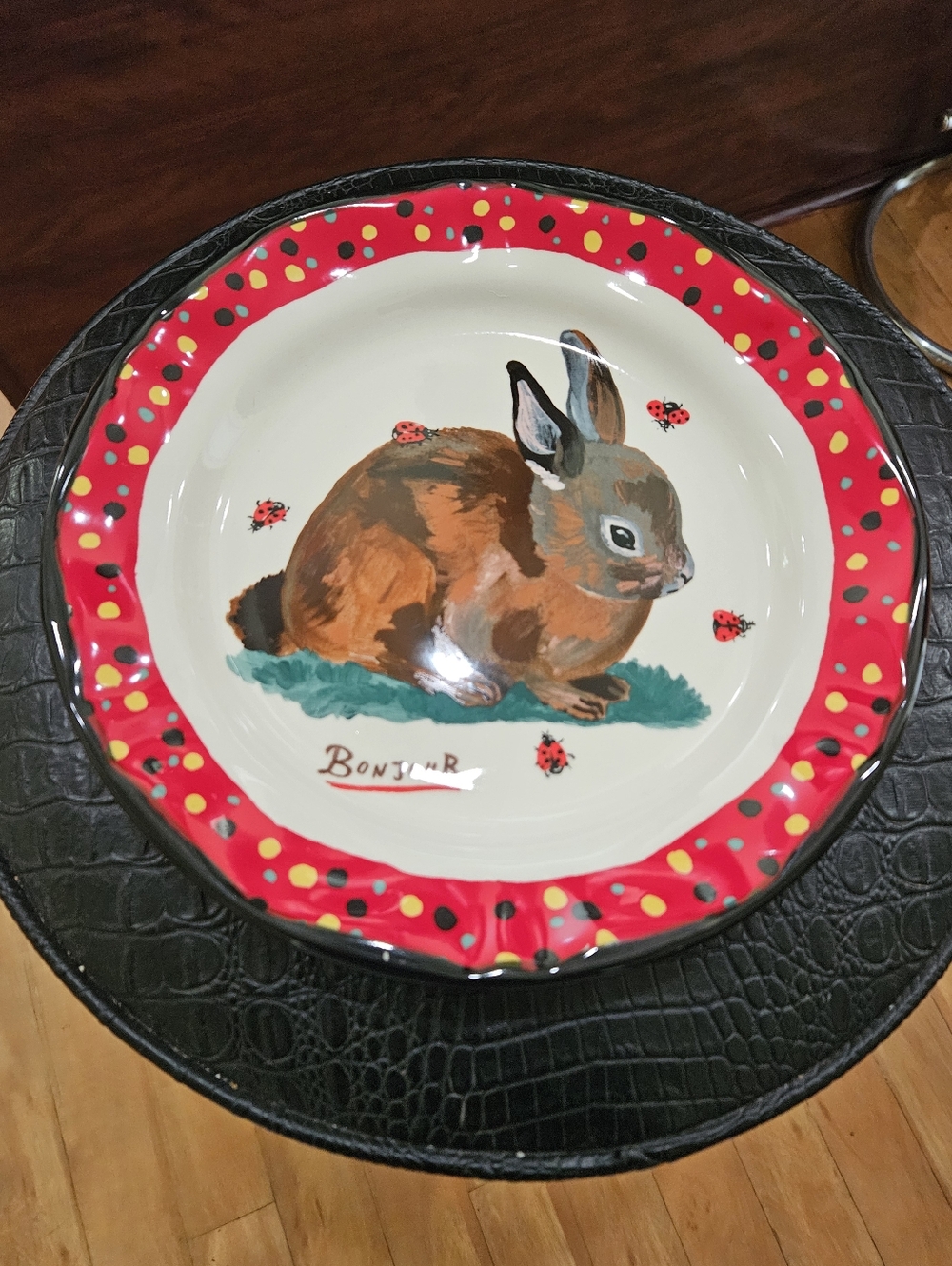 Anthropologie Nathalie Lete Rabbit 🐇 Bunny  Dinner Plate 10" NWOT